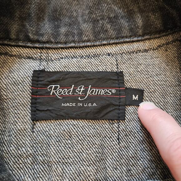 Reed St. James Vintage Denim Jacket Women M Custom Handmade Eagle Painted 80's - Picture 14 of 16